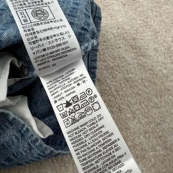 Levi’s Blue Cotton Summer Mini Dress With Pocket M - Picture 11 of 11